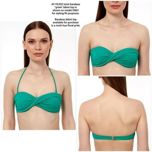 AY YILDIZ "MIX & MATCH" CONVERTIBLE TWIST BANDEAU HALTER BIKINI TOP "B" Cup - S - Picture 10 of 10